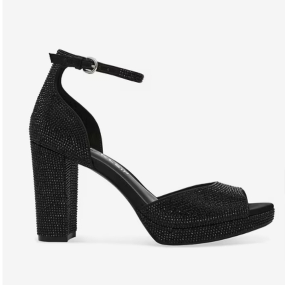 Anne Klein Vista Black Sparkle Platform Heels Size 5.5 - Picture 1 of 7